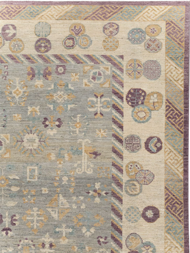 Modern East Turkestan Khotan Room Size Carpet, No.31731 - Gsblank