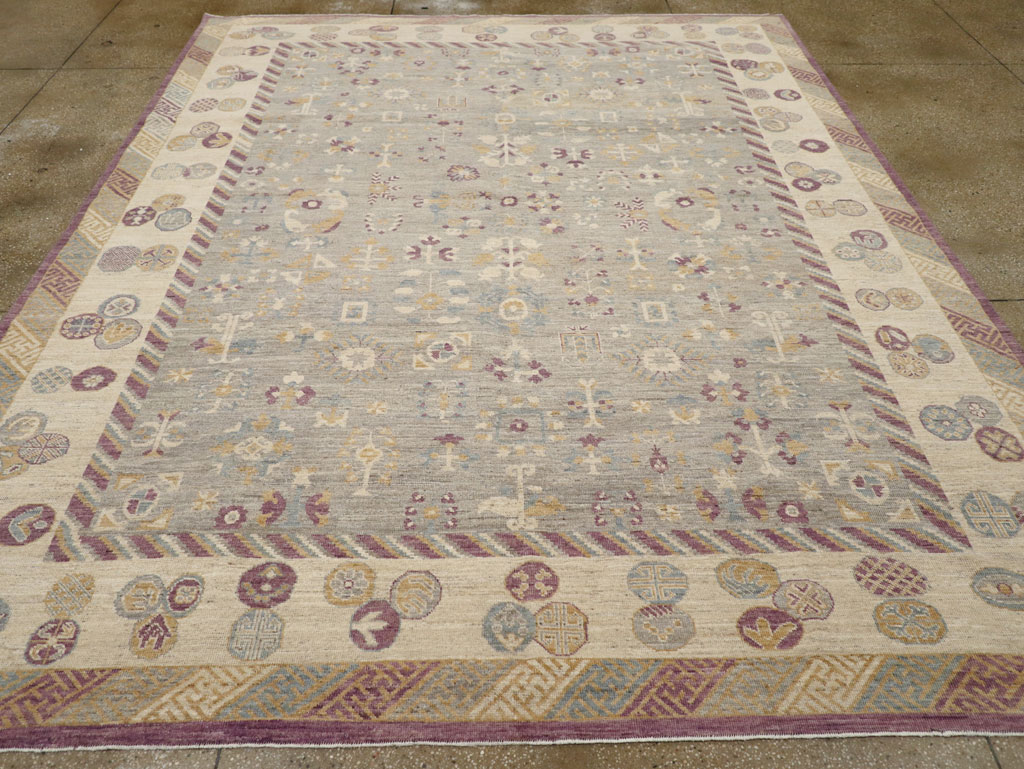 Modern East Turkestan Khotan Room Size Carpet, No.31731 - Gsblank