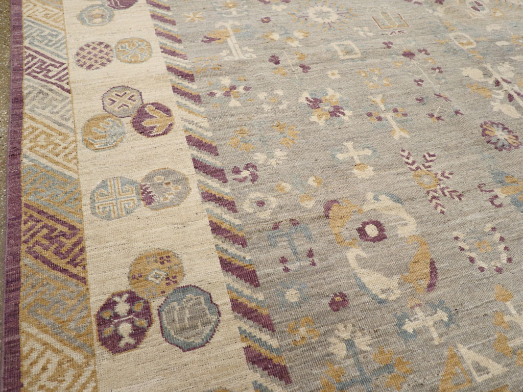 Modern East Turkestan Khotan Room Size Carpet, No.31731 - Gsblank