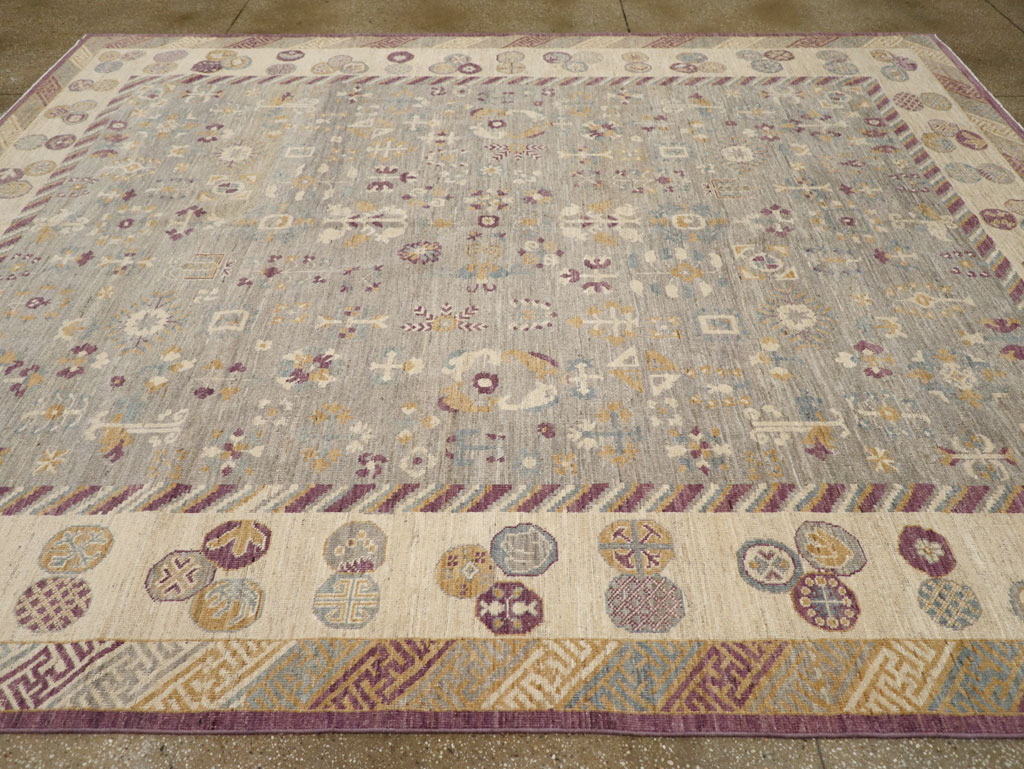 Modern East Turkestan Khotan Room Size Carpet, No.31731 - Gsblank