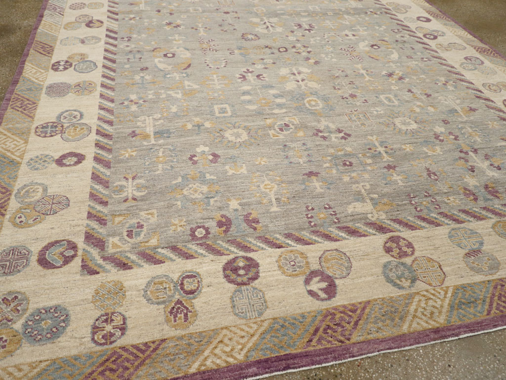 Modern East Turkestan Khotan Room Size Carpet, No.31731 - Gsblank