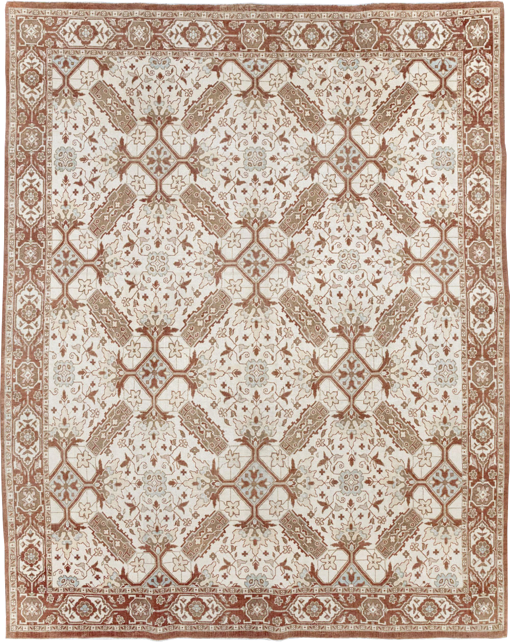 Vintage Indian Cotton Agra Small Room Size Carpet, No.31739 - Gsblank