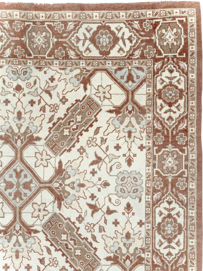 Vintage Indian Cotton Agra Small Room Size Carpet, No.31739 - Gsblank