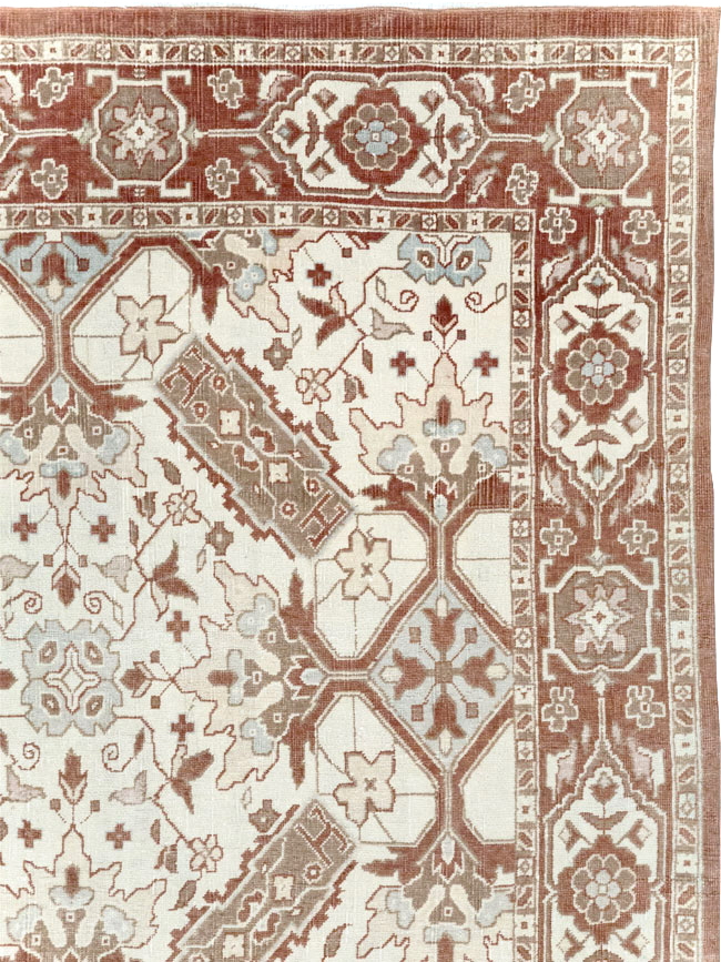 Vintage Indian Cotton Agra Small Room Size Carpet, No.31739 - Gsblank