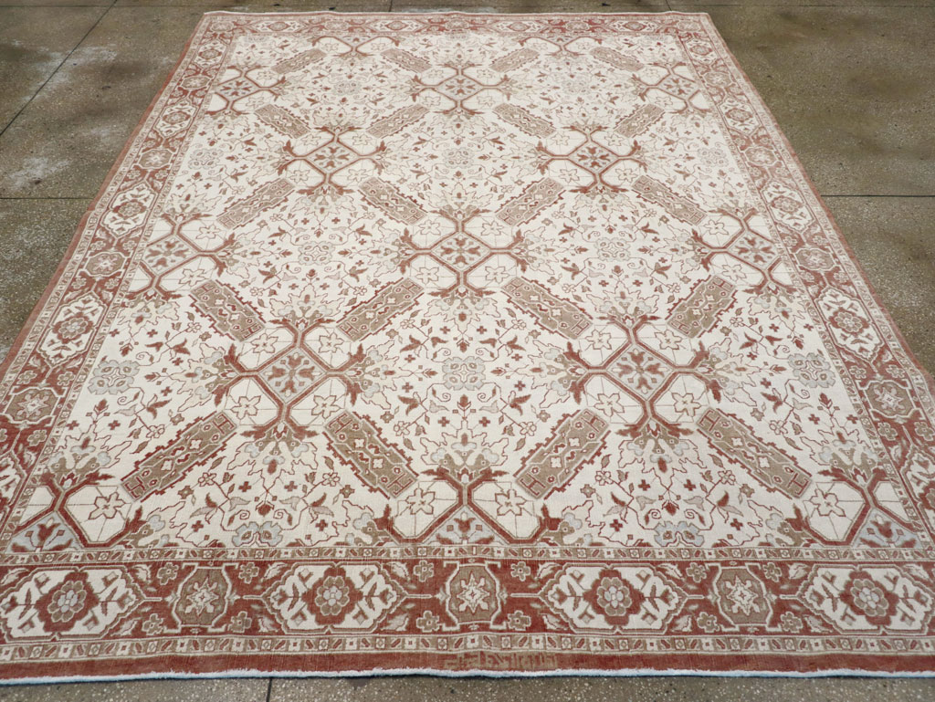 Vintage Indian Cotton Agra Small Room Size Carpet, No.31739 - Gsblank