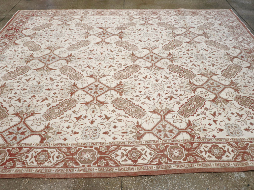 Vintage Indian Cotton Agra Small Room Size Carpet, No.31739 - Gsblank