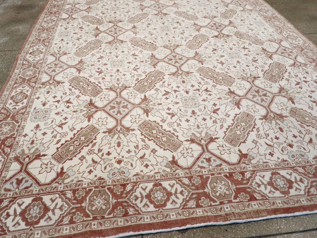Vintage Indian Cotton Agra Small Room Size Carpet, No.31739 - Gsblank