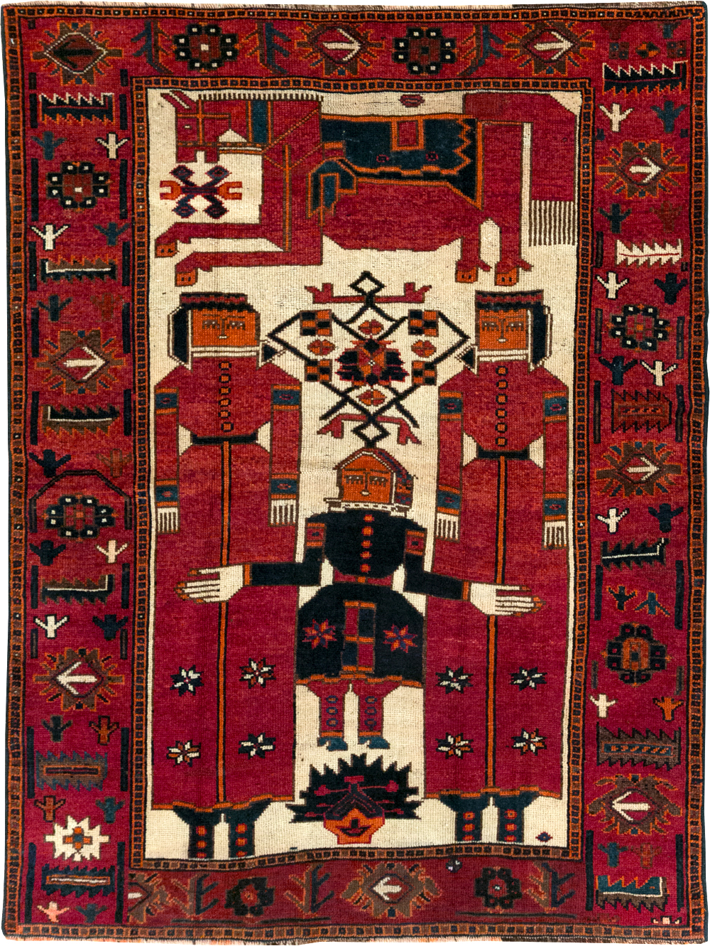 Vintage Bakhtiari Pictorial Rug, No.31746 - Gsblank