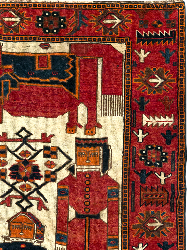 Vintage Bakhtiari Pictorial Rug, No.31746 - Gsblank