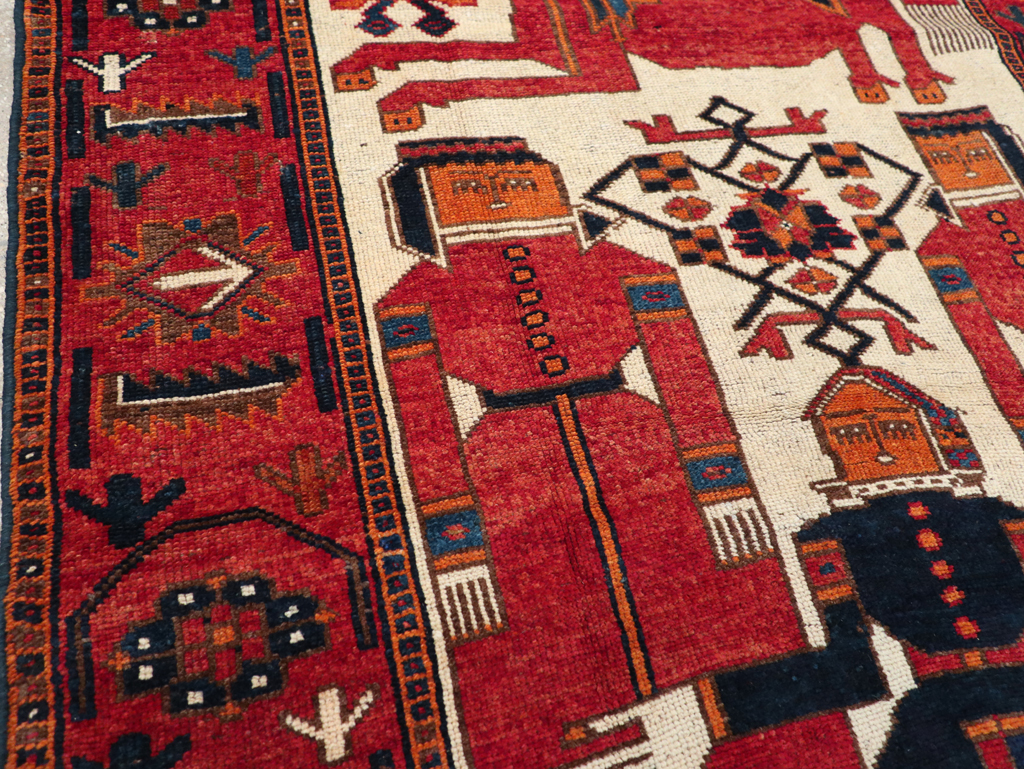 Vintage Bakhtiari Pictorial Rug, No.31746 - Gsblank