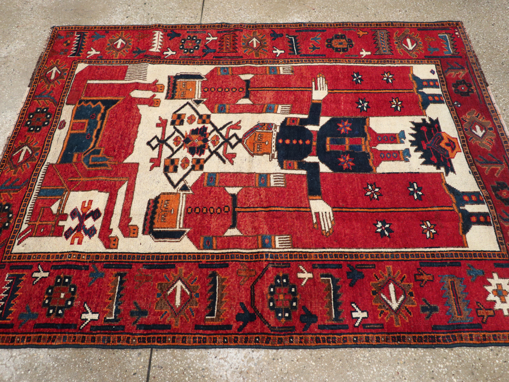 Vintage Bakhtiari Pictorial Rug, No.31746 - Gsblank