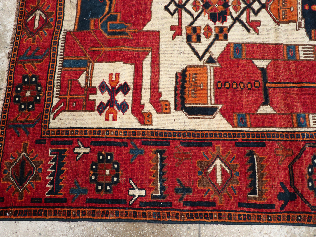 Vintage Bakhtiari Pictorial Rug, No.31746 - Gsblank