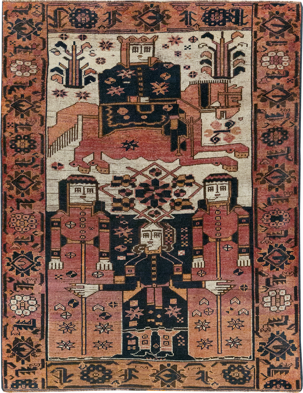 Vintage Persian Bakhtiari Rug, No.31747 - Gsblank