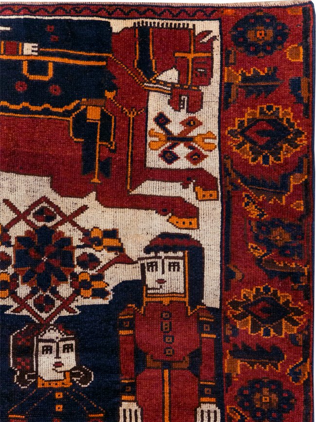 Vintage Persian Bakhtiari Pictorial Rug, No.31749 - Gsblank