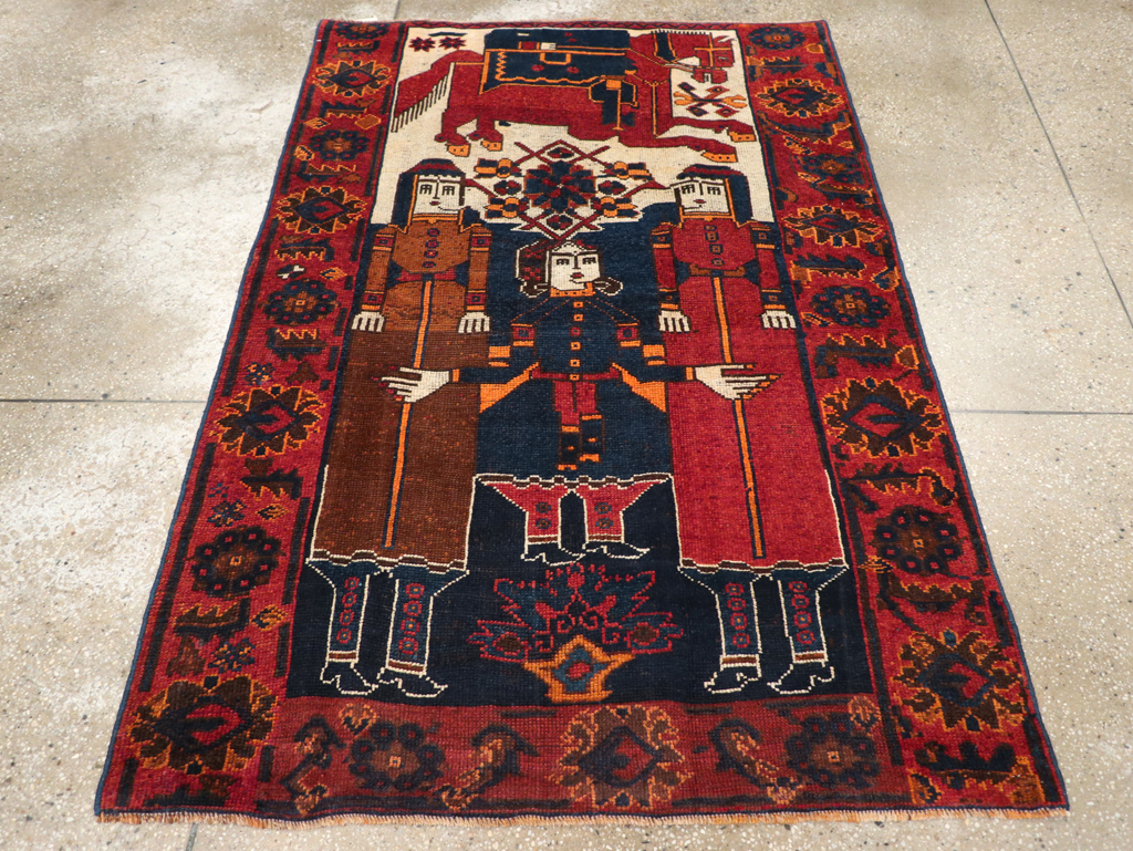 Vintage Persian Bakhtiari Pictorial Rug, No.31749 - Gsblank