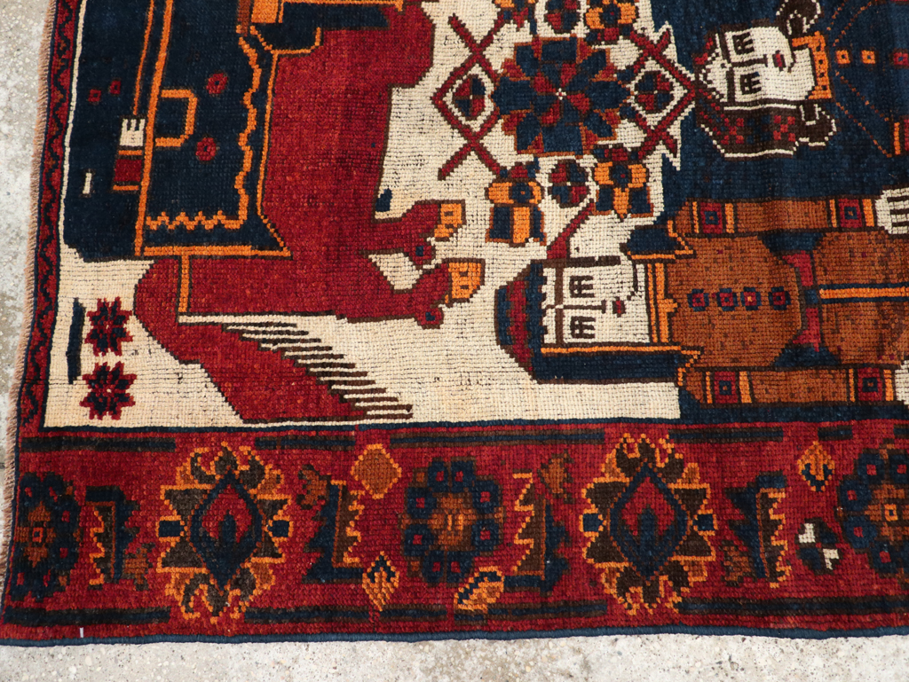 Vintage Persian Bakhtiari Pictorial Rug, No.31749 - Gsblank