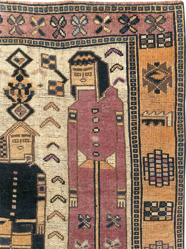 Vintage Persian Bakhtiari Pictorial Rug, No.31750 - Gsblank