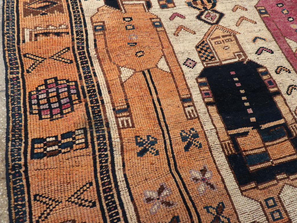 Vintage Persian Bakhtiari Pictorial Rug, No.31750 - Gsblank