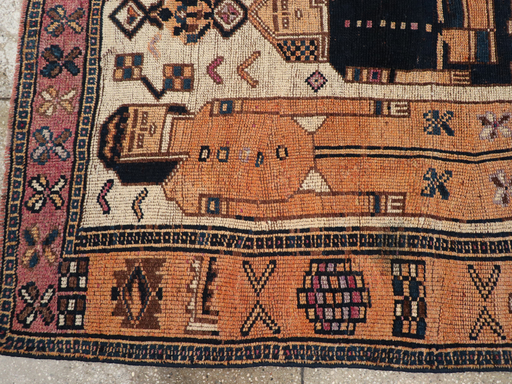 Vintage Persian Bakhtiari Pictorial Rug, No.31750 - Gsblank