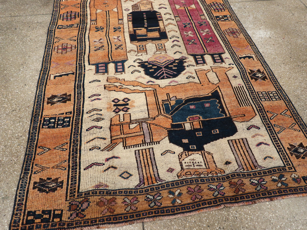 Vintage Persian Bakhtiari Pictorial Rug, No.31750 - Gsblank