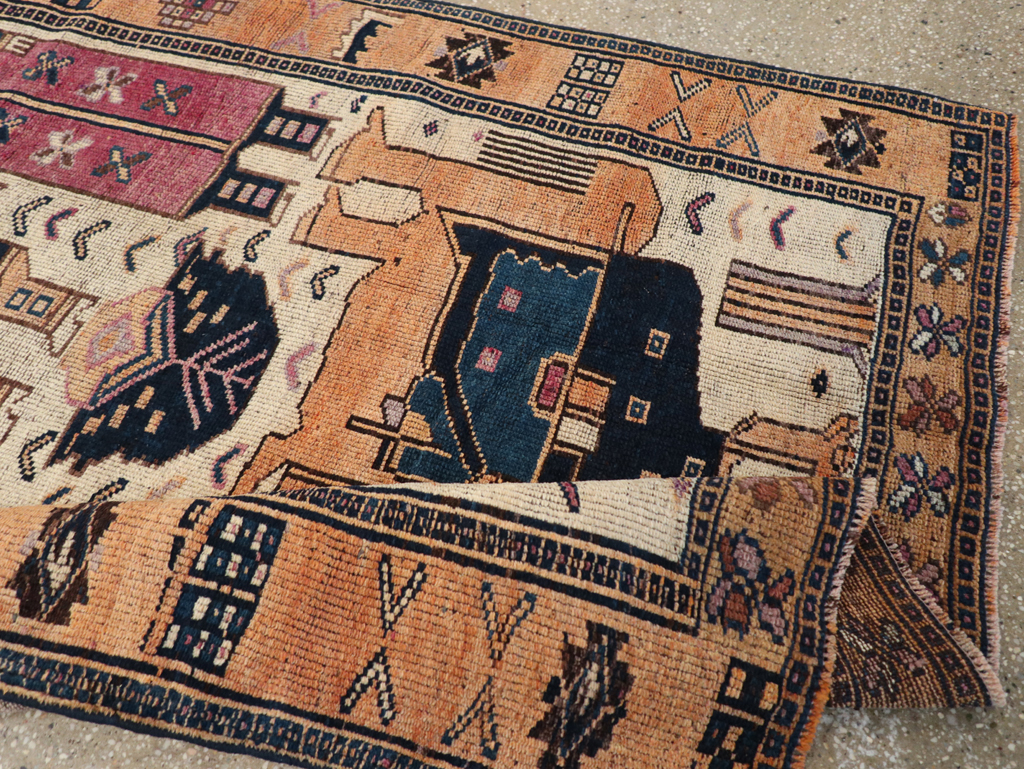 Vintage Persian Bakhtiari Pictorial Rug, No.31750 - Gsblank