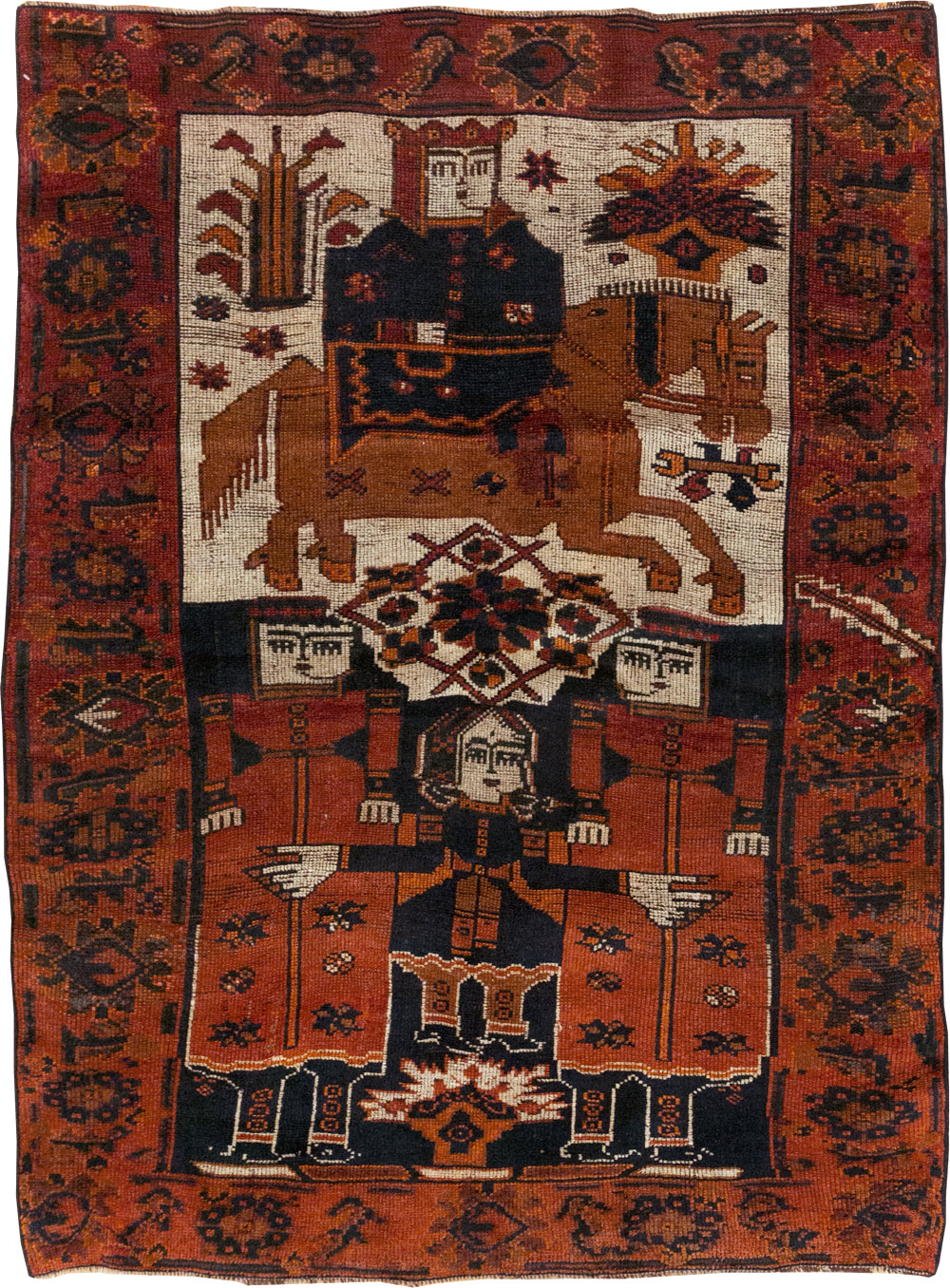 Vintage Persian Bakhtiari Rug, No.31753 - Gsblank