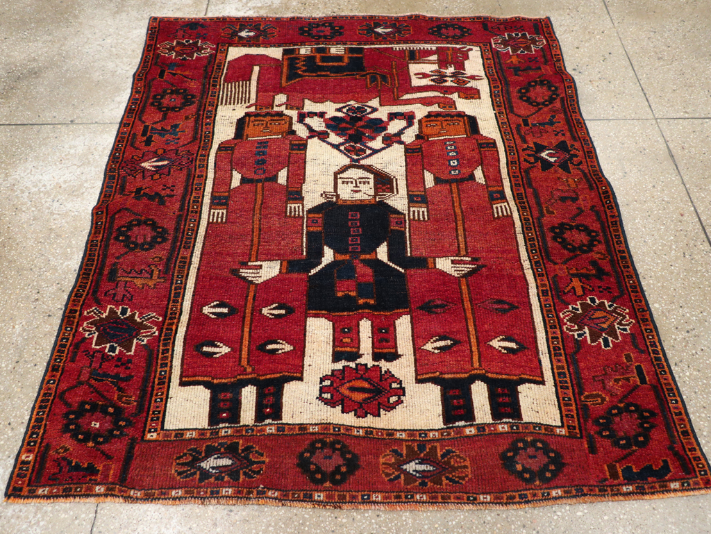 Vintage Persian Bakhtiari Pictorial Rug, No.31754 - Gsblank