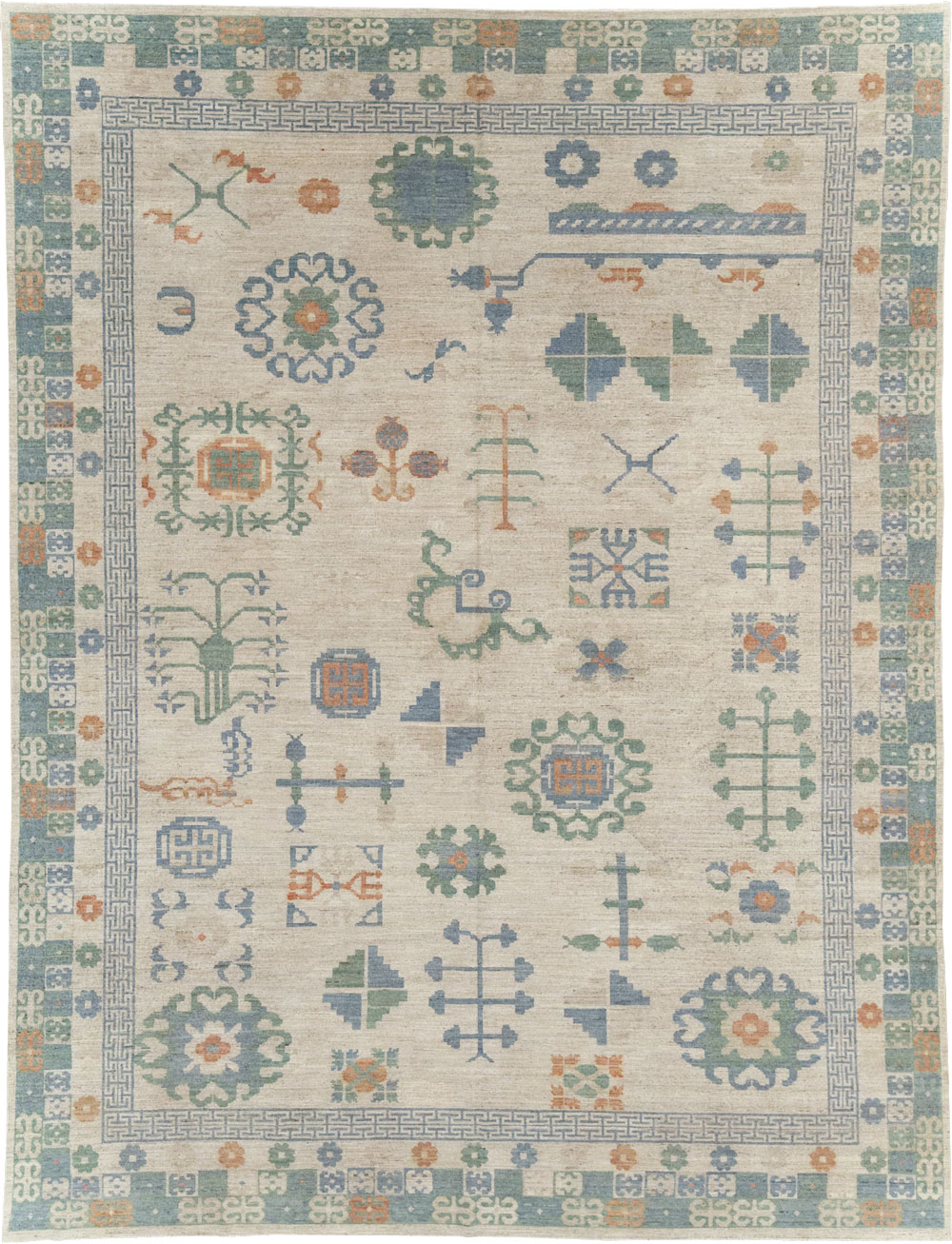 Modern East Turkestan Khotan Room Size Carpet, No.31761 - Gsblank
