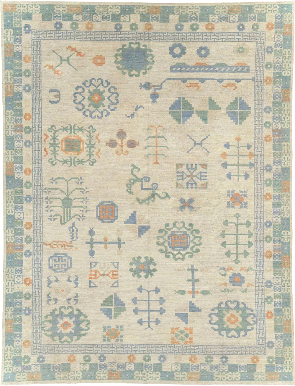 Modern East Turkestan Khotan Room Size Carpet, No.31761 - Gsblank