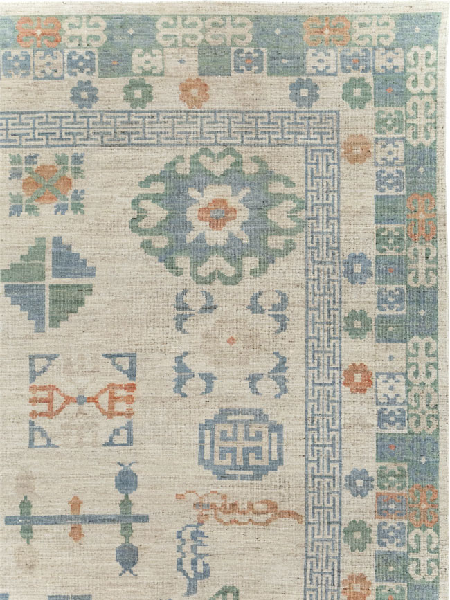 Modern East Turkestan Khotan Room Size Carpet, No.31761 - Gsblank