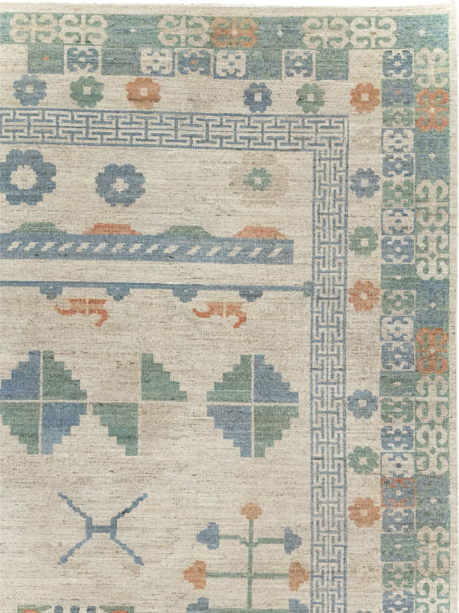 Modern East Turkestan Khotan Room Size Carpet, No.31761 - Gsblank