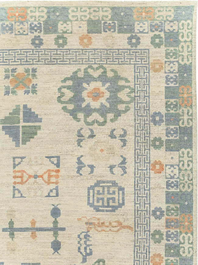 Modern East Turkestan Khotan Room Size Carpet, No.31761 - Gsblank