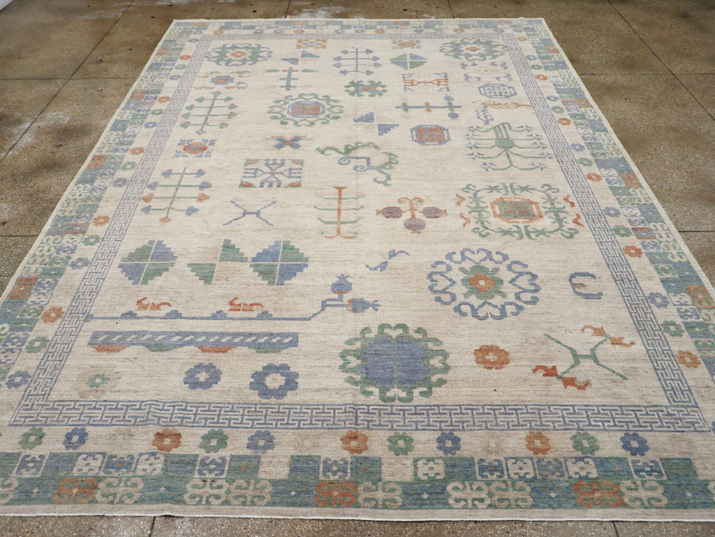 Modern East Turkestan Khotan Room Size Carpet, No.31761 - Gsblank