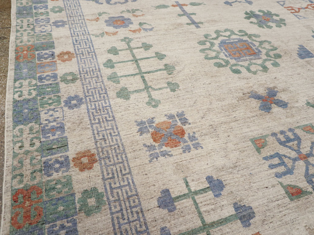 Modern East Turkestan Khotan Room Size Carpet, No.31761 - Gsblank