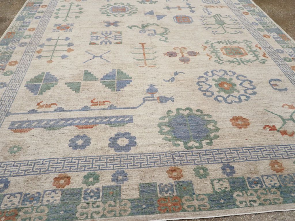 Modern East Turkestan Khotan Room Size Carpet, No.31761 - Gsblank
