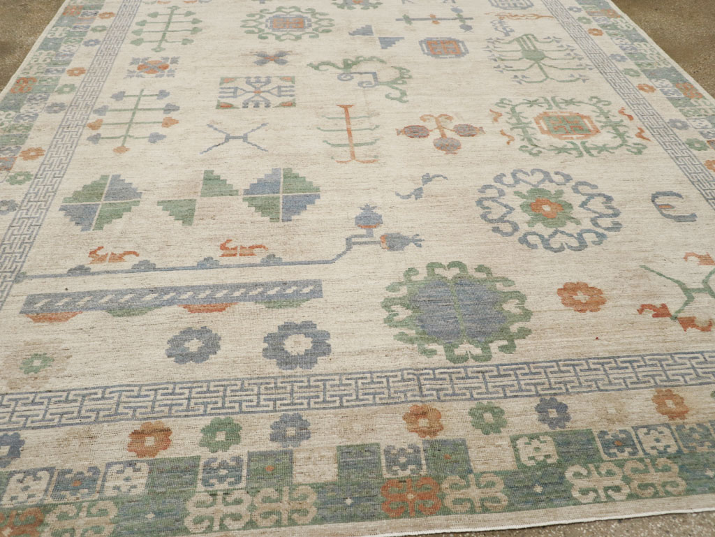 Modern East Turkestan Khotan Room Size Carpet, No.31761 - Gsblank