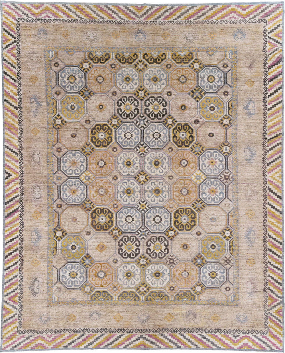 Modern East Turkestan Khotan Room Size Carpet, No.31763 - Gsblank