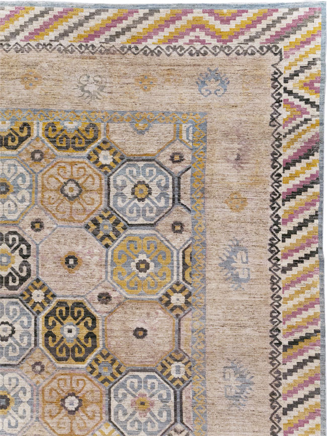 Modern East Turkestan Khotan Room Size Carpet, No.31763 - Gsblank