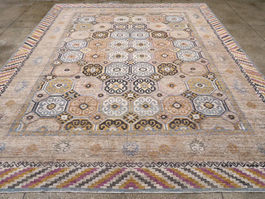 Modern East Turkestan Khotan Room Size Carpet, No.31763 - Gsblank