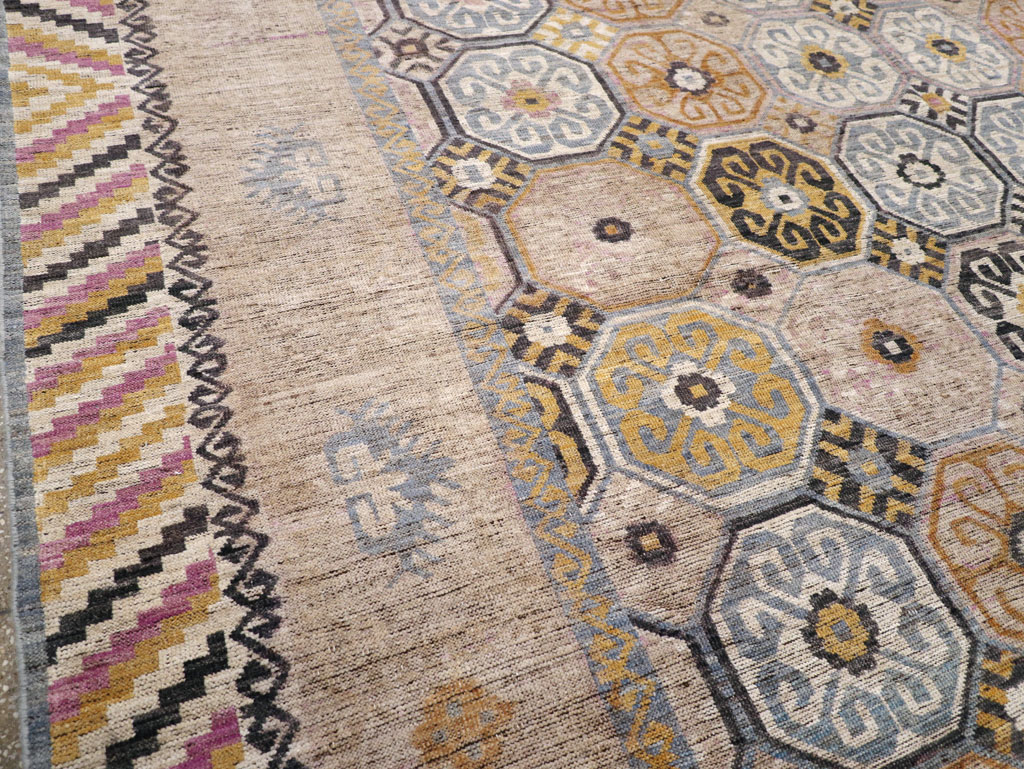 Modern East Turkestan Khotan Room Size Carpet, No.31763 - Gsblank