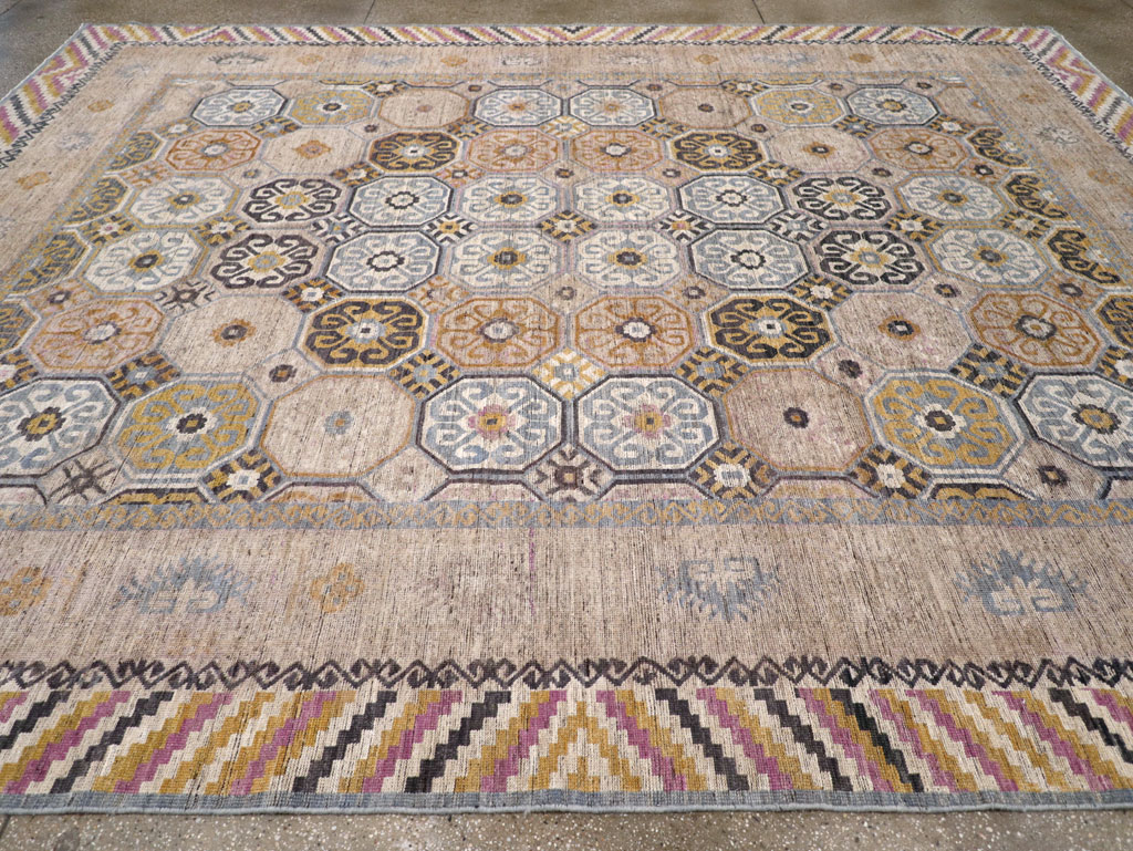 Modern East Turkestan Khotan Room Size Carpet, No.31763 - Gsblank