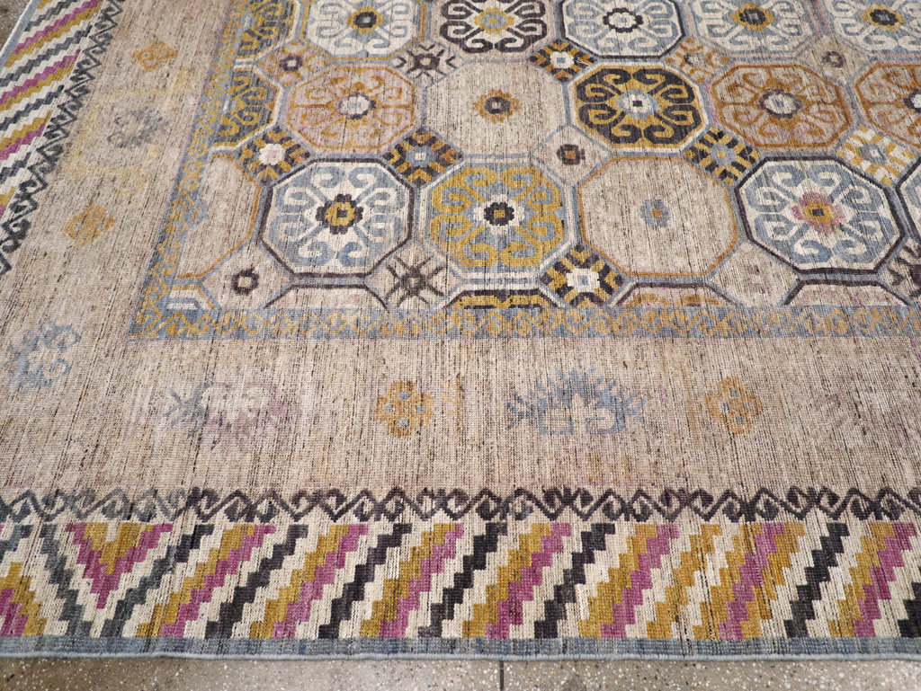 Modern East Turkestan Khotan Room Size Carpet, No.31763 - Gsblank