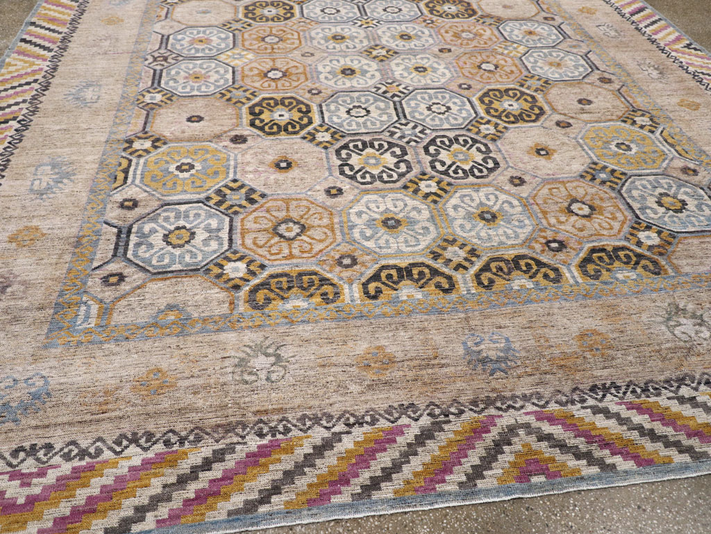 Modern East Turkestan Khotan Room Size Carpet, No.31763 - Gsblank