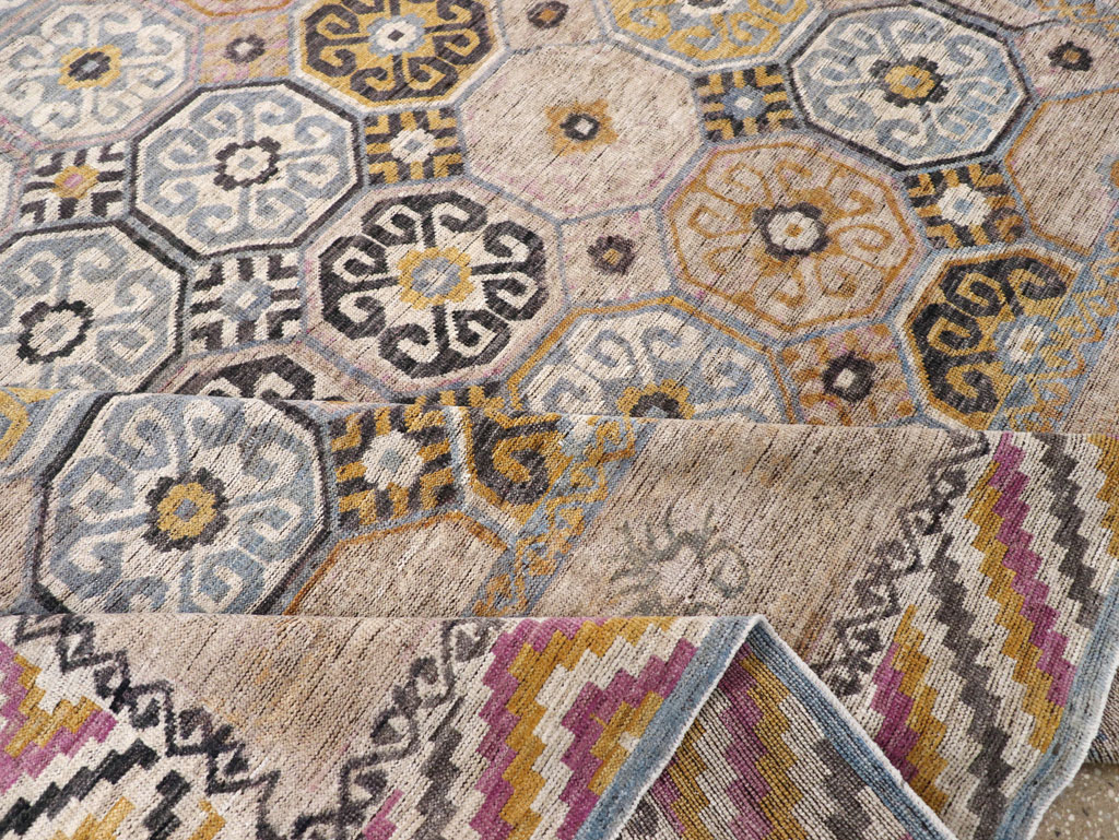 Modern East Turkestan Khotan Room Size Carpet, No.31763 - Gsblank