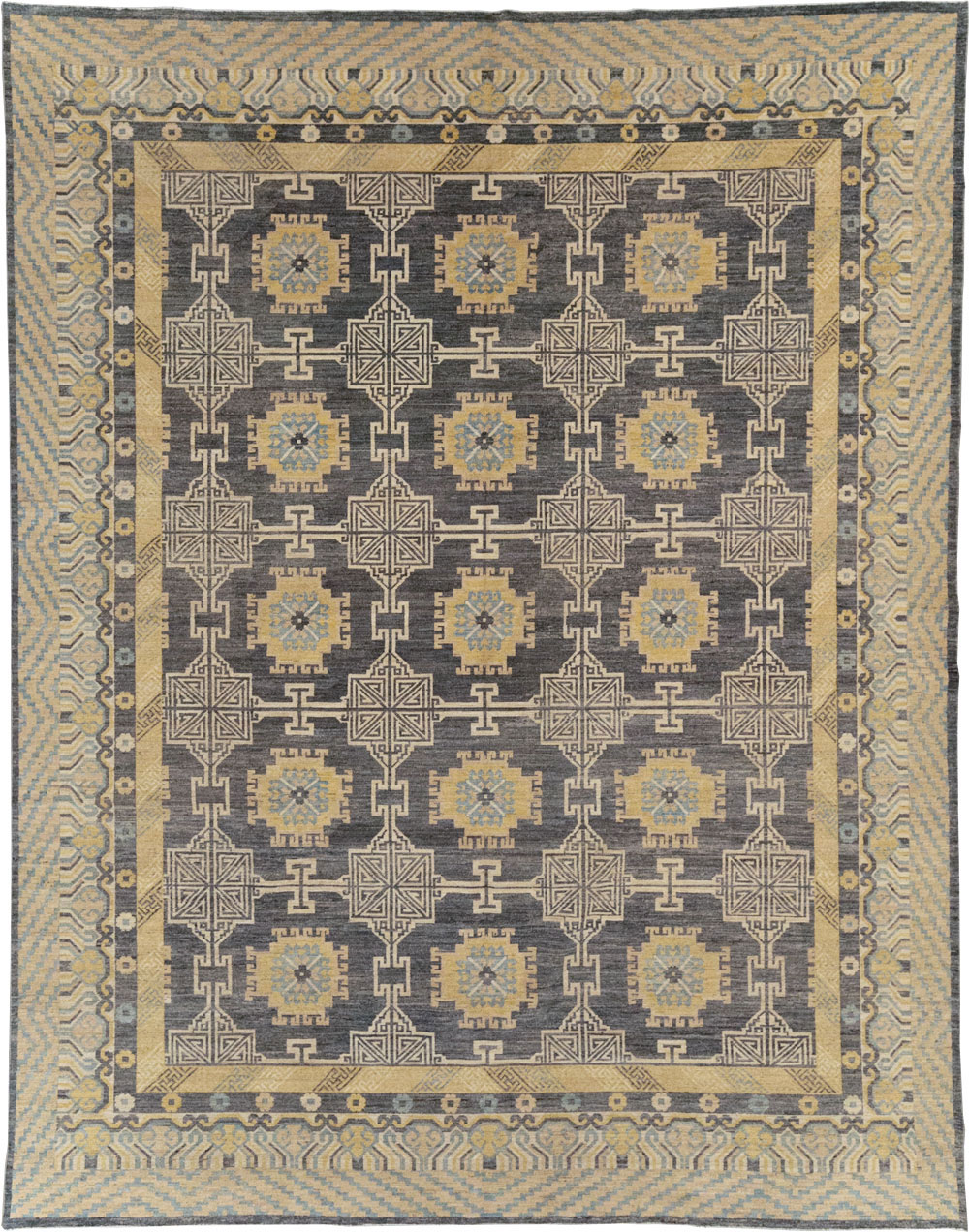 Modern East Turkestan Khotan Room Size Carpet, No.31767 - Gsblank