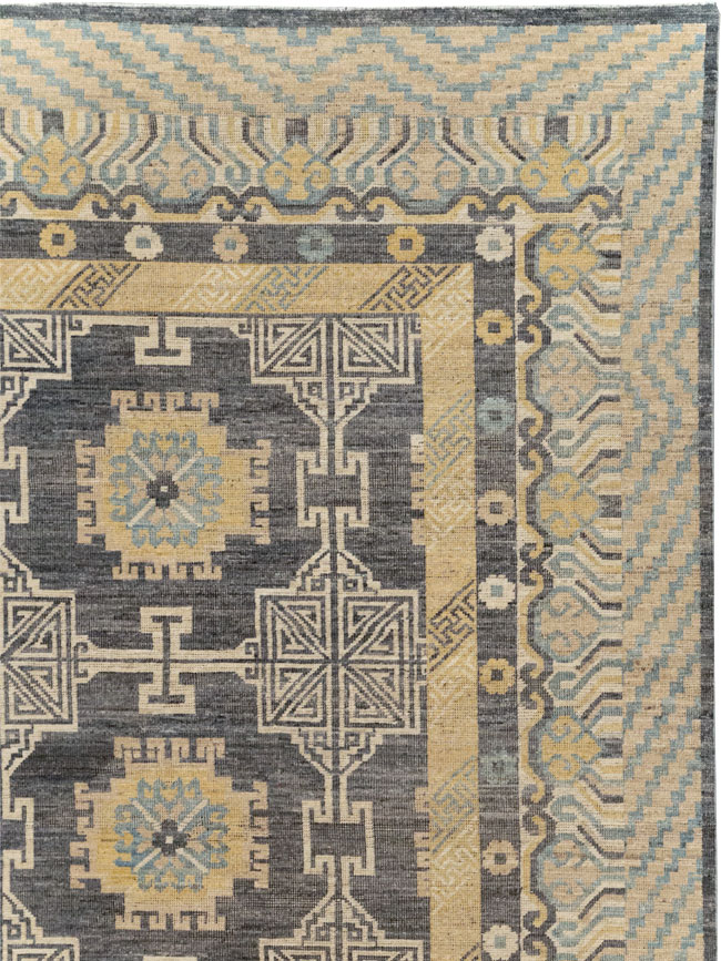 Modern East Turkestan Khotan Room Size Carpet, No.31767 - Gsblank