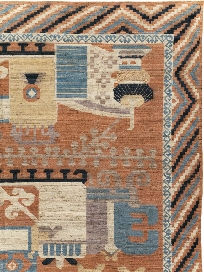 Modern East Turkestan Khotan Room Size Carpet, No.31768 - Gsblank