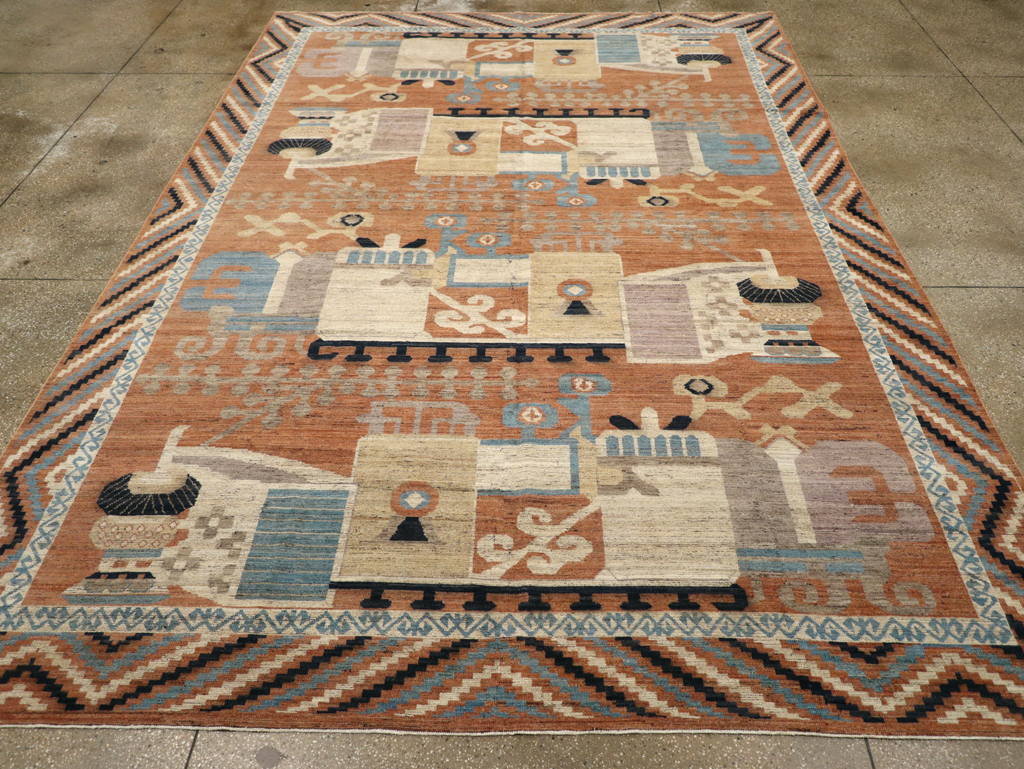Modern East Turkestan Khotan Room Size Carpet, No.31768 - Gsblank