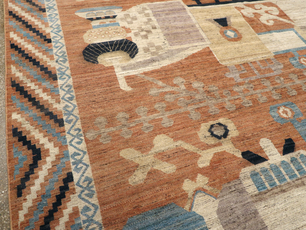 Modern East Turkestan Khotan Room Size Carpet, No.31768 - Gsblank