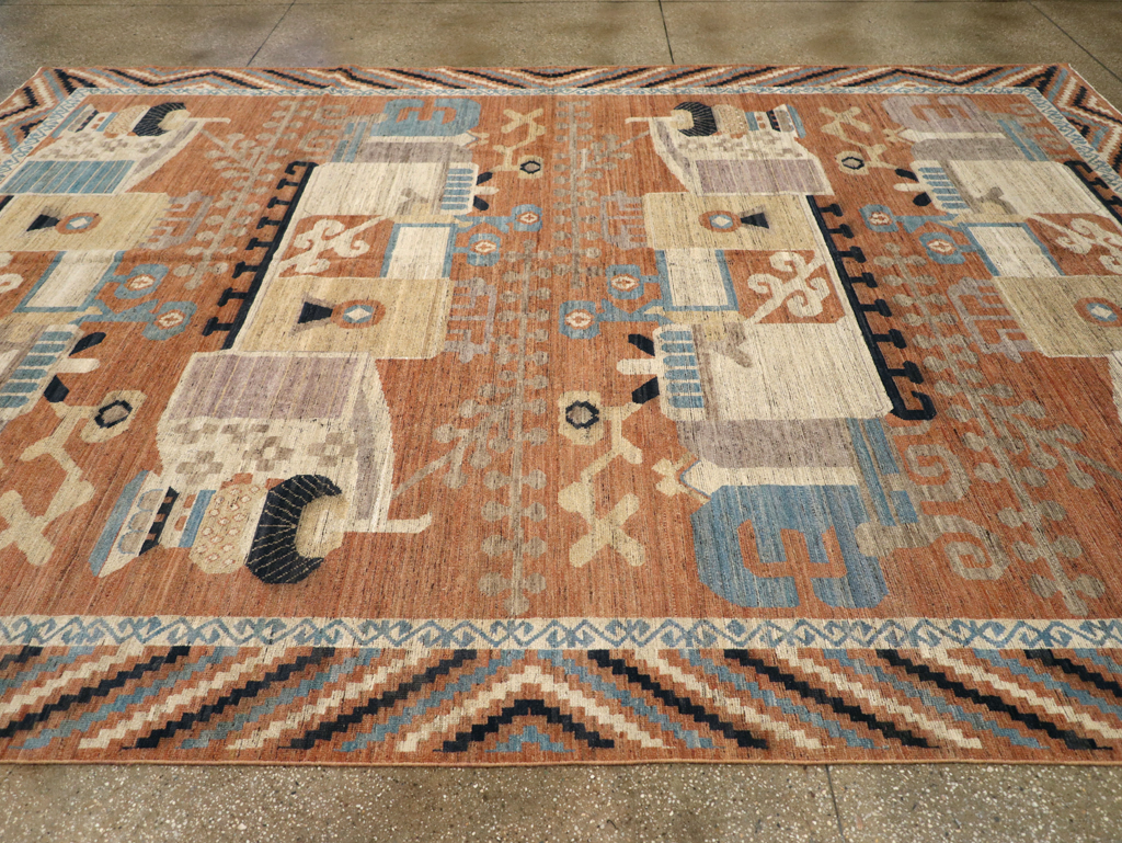 Modern East Turkestan Khotan Room Size Carpet, No.31768 - Gsblank